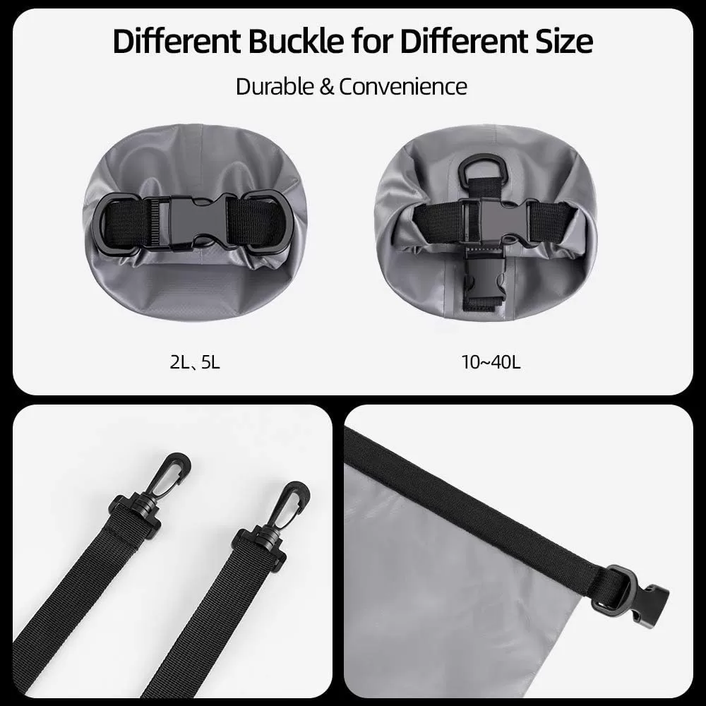 imageROCKBROS Waterproof Dry Bag Heavy Durable Beach Backpack 2L 5L 10L 20L 30L Floating Dry Sack for Boating Kayaking Camping Swimming Rafting Hiking FishingYellow