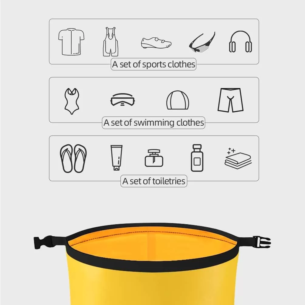 imageROCKBROS Waterproof Dry Bag Heavy Durable Beach Backpack 2L 5L 10L 20L 30L Floating Dry Sack for Boating Kayaking Camping Swimming Rafting Hiking FishingYellow