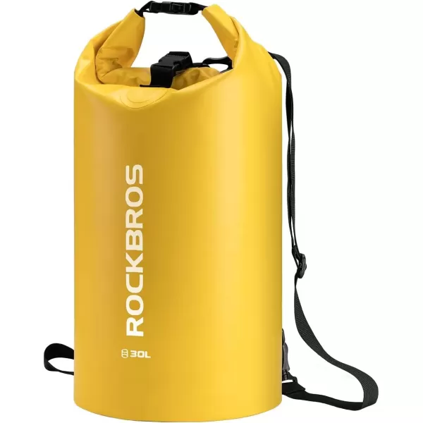 imageROCKBROS Waterproof Dry Bag Heavy Durable Beach Backpack 2L 5L 10L 20L 30L Floating Dry Sack for Boating Kayaking Camping Swimming Rafting Hiking FishingYellow