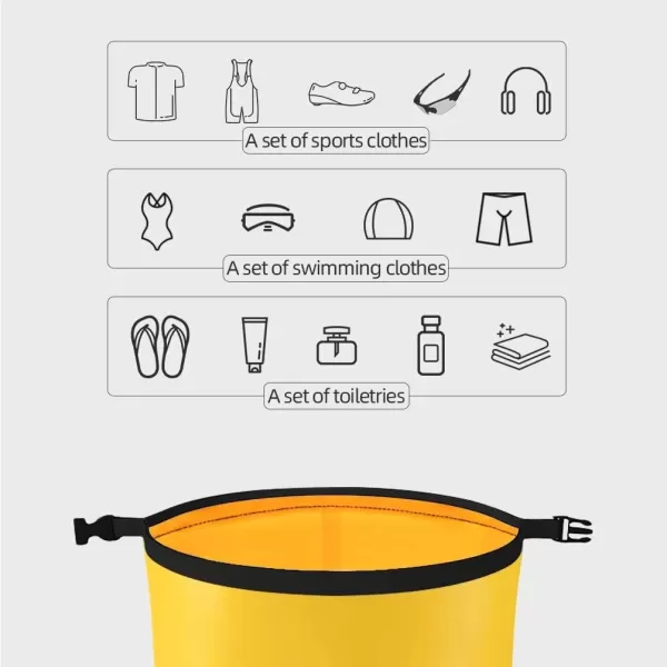 imageROCKBROS Waterproof Dry Bag Heavy Durable Beach Backpack 2L 5L 10L 20L 30L Floating Dry Sack for Boating Kayaking Camping Swimming Rafting Hiking FishingYellow
