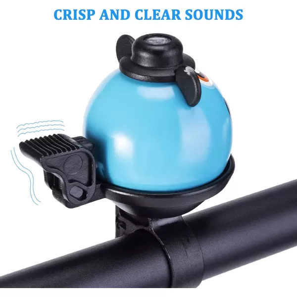 imageROCKBROS Bike Bell for Kids Bicycle Bells Cycling Bells Cute Ring Ball Bike Accessories for Girls Boys Scooter BikeBlue