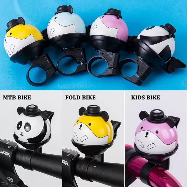 imageROCKBROS Bike Bell for Kids Bicycle Bells Cycling Bells Cute Ring Ball Bike Accessories for Girls Boys Scooter BikeBlue White