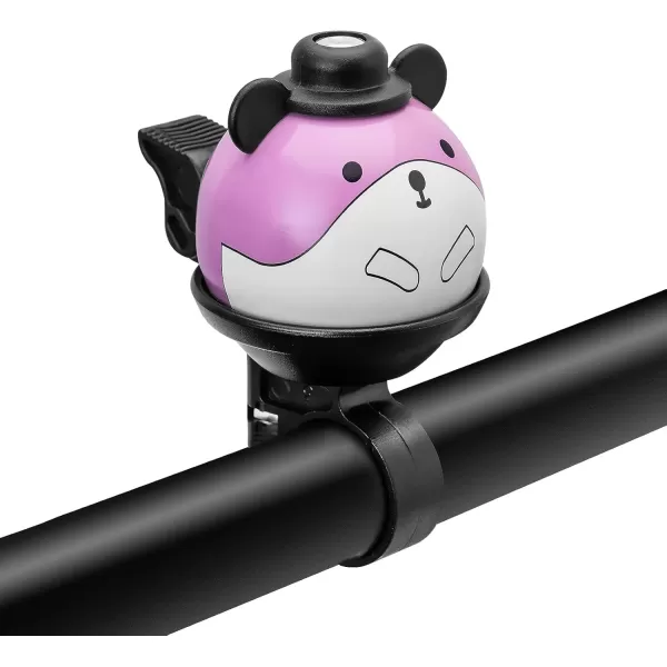 imageROCKBROS Bike Bell for Kids Bicycle Bells Cycling Bells Cute Ring Ball Bike Accessories for Girls Boys Scooter BikePink White