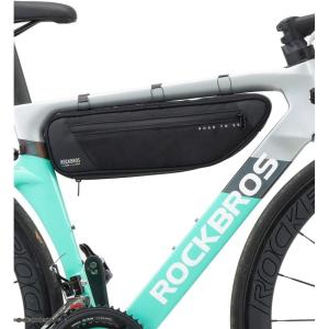 imageROCKBROS Bike Frame Bag Bike Bag Bike Triangle Bag Waterproof Road to Sky Series Bike Top Tube Bag for CyclingBlack