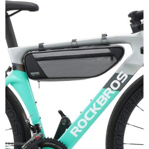 imageROCKBROS Bike Frame Bag Bike Bag Bike Triangle Bag Waterproof Road to Sky Series Bike Top Tube Bag for CyclingGrey