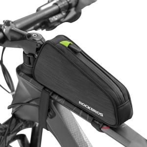 imageROCKBROS Top Tube Bike Bag Bike Frame Bag Bicycle Bag Bike Pouch Pack Cycling Accessories for Road Mountain Bike Compatible with iPhone 11 XS Max XR Fit 65