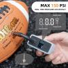 imageROCKBROS Mini Bike Pump Portable Electric Bicycle Pump with Digital Pressure Gauge 150PSI Bike Air Pump Tire Inflator 500mAh with Presta and Schrader Valve for Mountain Road BikesEBike Ball