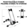 imageRock BROS Foldable Bike Stand Floor Alloy Bicyle Stand Folding Indoor Parking Wheel Holder Fit 2029WhiteW