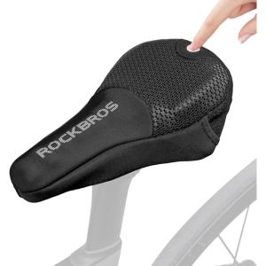 imageROCKBROS Bike Seat Cover Bike Seat Cushion for Men Women Comfortable Gel Seat Cushion Hollow Breathable Compatible with PelotonRoad Mountain Bike Saddle AccessoriesBlack