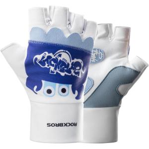 imageROCKBROS Kids Fingerless Bike Gloves Sport Half Finger Gloves for Children Climbing Cycling Camping Outdoor SportsChild  Friendly and Animal  Protective ThemeLarge