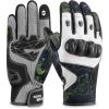 imageROCKBROS Leather Motorcycle Gloves for Men  Carbon Fiber Knuckle Protection Motorbike Powersports Dirt Bike Touchscreen Riding Climbing Gloves for Men and WomenXXLarge