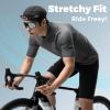 imageROCKBROS Mens Cycling Jersey Short Sleeve Road Bike Shirt with 3 Rear Pockets Breathable Quick Dry Bicycle ShirtDark Gray
