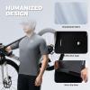 imageROCKBROS Mens Cycling Jersey Short Sleeve Road Bike Shirt with 3 Rear Pockets Breathable Quick Dry Bicycle ShirtDark Gray
