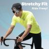 imageROCKBROS Mens Cycling Jersey Short Sleeve Road Bike Shirt with 3 Rear Pockets Breathable Quick Dry Bicycle ShirtYellow
