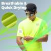 imageROCKBROS Mens Cycling Jersey Short Sleeve Road Bike Shirt with 3 Rear Pockets Breathable Quick Dry Bicycle ShirtYellow
