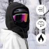 imageROCKBROS Ski Mask Balaclava for Men and Women WindResistant Winter Fleece Warm Hood Face Cover Hat Cap ScarfBlack