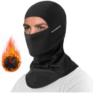 imageROCKBROS Cold Weather Balaclava Ski Mask for Men Windproof Thermal Winter Scarf Mask Women Neck Warmer Hood for CyclingBlack