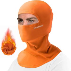 imageROCKBROS Cold Weather Balaclava Ski Mask for Men Windproof Thermal Winter Scarf Mask Women Neck Warmer Hood for CyclingOrange