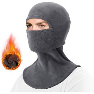 imageROCKBROS Cold Weather Balaclava Ski Mask for Men Windproof Thermal Winter Scarf Mask Women Neck Warmer Hood for CyclingThickfleece Deepgray
