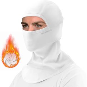 imageROCKBROS Cold Weather Balaclava Ski Mask for Men Windproof Thermal Winter Scarf Mask Women Neck Warmer Hood for CyclingWhite