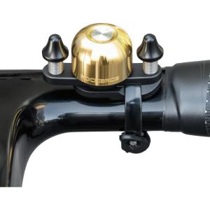 imageROCKBROS Bike Bell for Adults 180 Degrees Adjustable DualHammer Bicycle Bell  Loud Brass Ring Universal StrapOn Mount for RoadMountainEBikes Mini ampamp Stylish DesignGolden