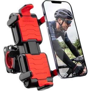 imageROCKBROS Bike Phone Holder Adjustable Motorcycle Phone Mount Handlebar Clip for Bicycle Scooter Cell Phone Clamp for 41quot  67quot Smartphones iPhone 14 PlusPro Max 13 Pro Max S9 S10 and More