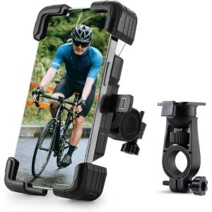 imageROCKBROS Motorcycle Bike Phone Mount 1s Lock Bike Phone Holder Adjustable Motorcycle Phone Mount HandlebarRear view Mirror Phone Holder for iPhone 14 PlusPro Max S23 45quot  72quot Phone