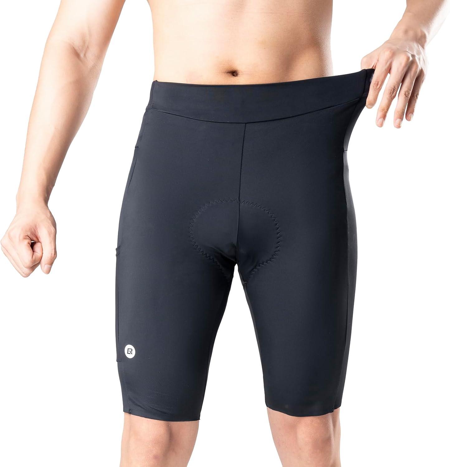 imagePadded Bike Shorts for Men Cycling Shorts with Side Pockets Mountain Bike Shorts Breathable with Reflective Elements