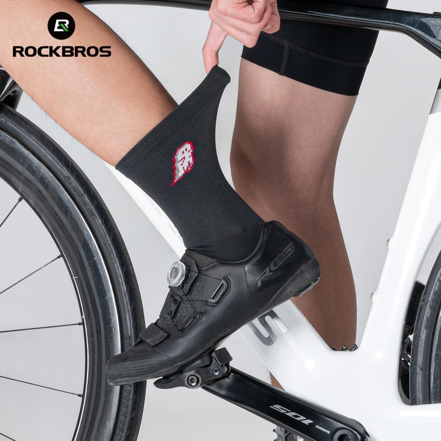 imageROCKBROS Aerodynamic Cycling Socks with Wearresistant Heel VNS Halloween Series Breathable ampamp Wicking Athletic Crew SocksBlack