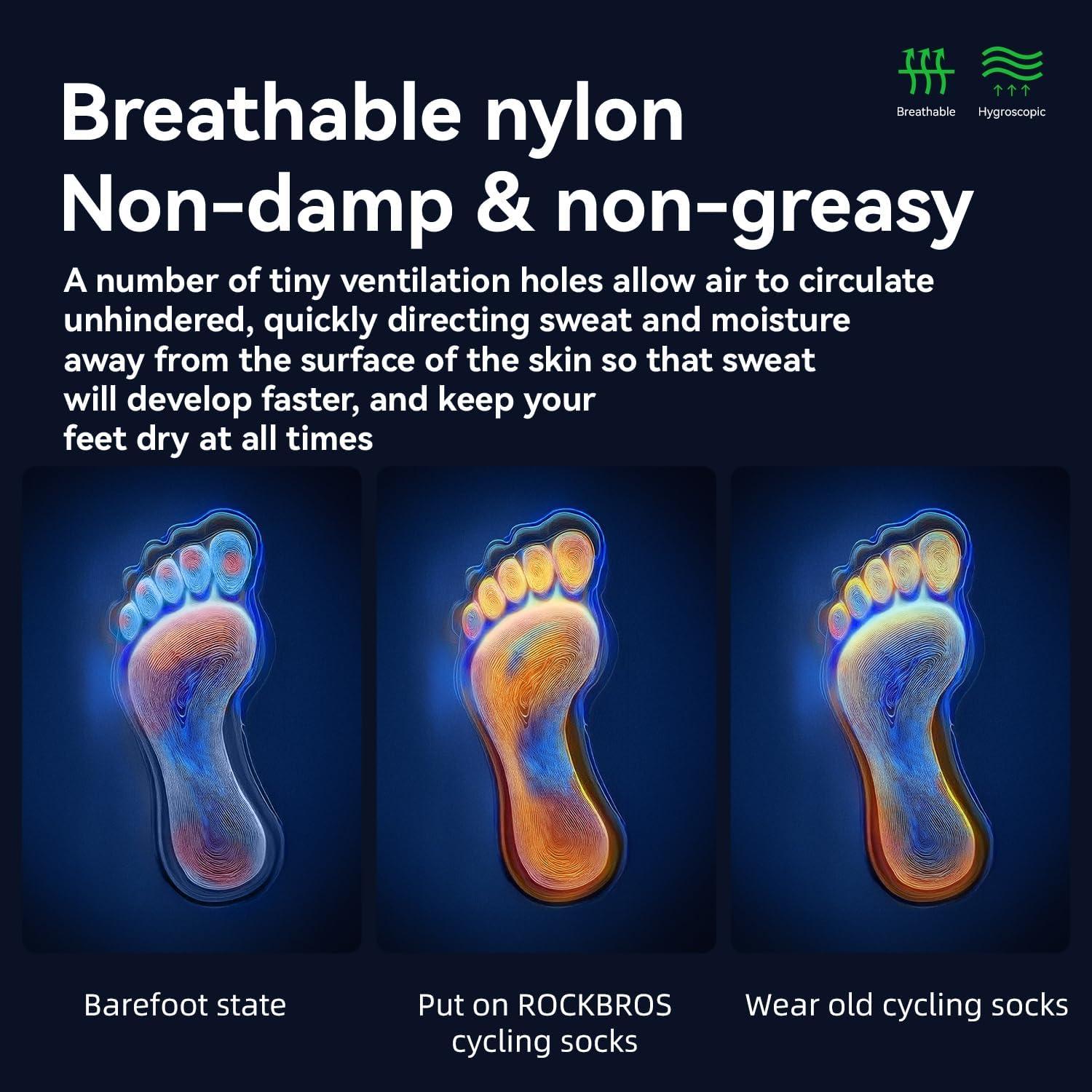 imageROCKBROS Aerodynamic Cycling Socks with Wearresistant Heel VNS Halloween Series Breathable ampamp Wicking Athletic Crew SocksBlack
