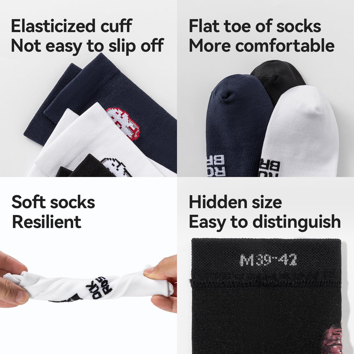 imageROCKBROS Aerodynamic Cycling Socks with Wearresistant Heel VNS Halloween Series Breathable ampamp Wicking Athletic Crew SocksBlack