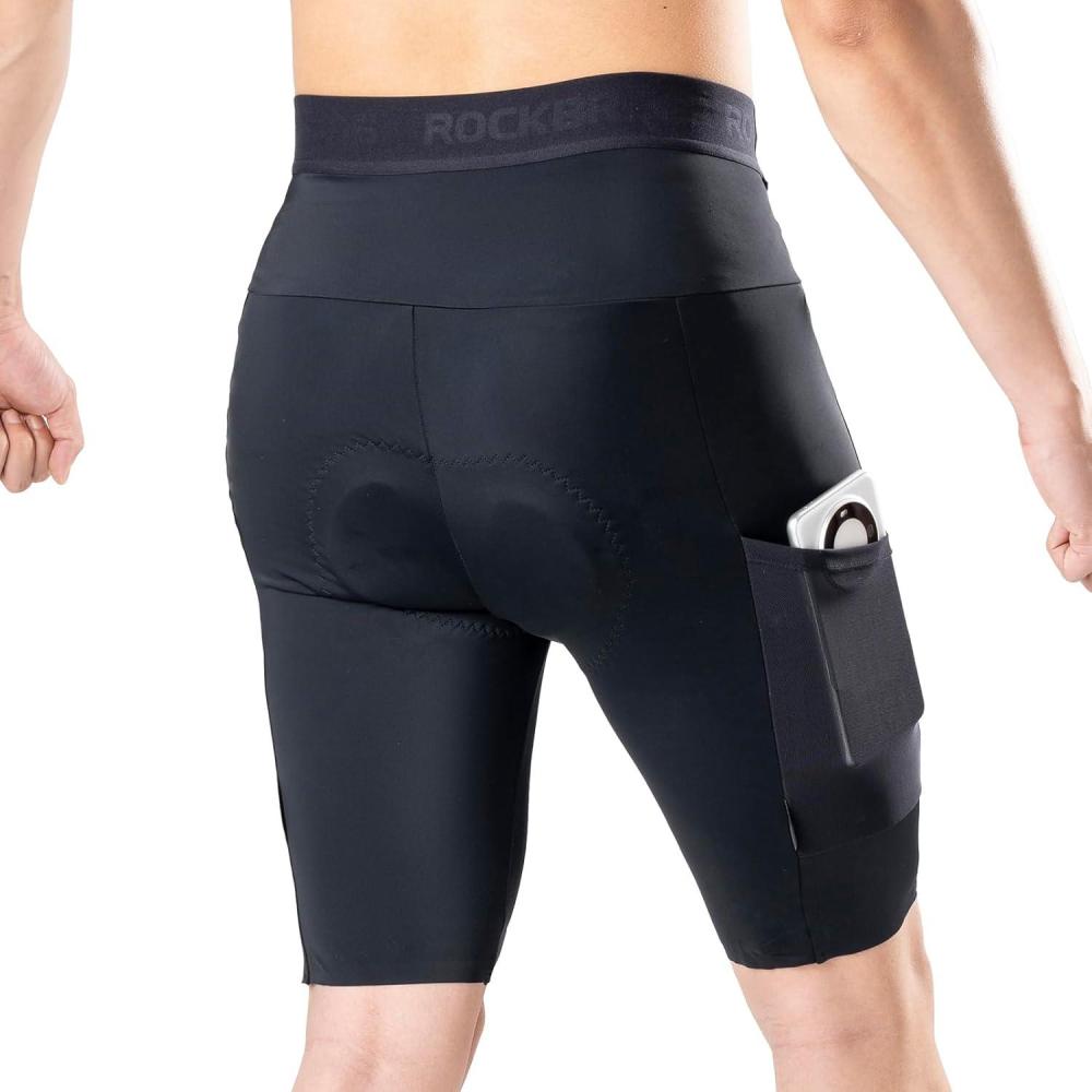 imagePadded Bike Shorts for Men Cycling Shorts with Side Pockets Mountain Bike Shorts Breathable with Reflective Elements