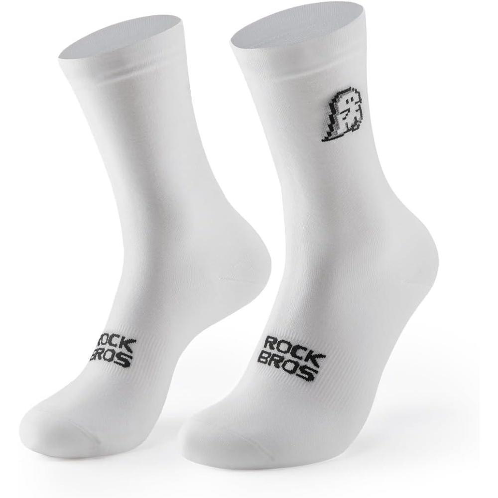 imageROCKBROS Aerodynamic Cycling Socks with Wearresistant Heel VNS Halloween Series Breathable ampamp Wicking Athletic Crew SocksWhite