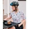 imageROCKBROS Womens Cycling Jersey Short Sleeve Breathable QuickDry Bike Shirts with 3 Pockets Full Zipper Reflective Elements