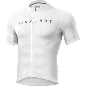 imageROCKBROS Mens Cycling Jersey Short Sleeve Bike Jersey Breathable Moisture Wicking Quick Dry Bike ShirtWhite
