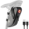 imageROCKBROS Bike Saddle Bag with Smart Tail Light08L Waterproof ampamp Resistant Bike Bag Under SeatReflective Bike Seat Bag and 3 Magic Straps for Road ampamp Mountain Bikes