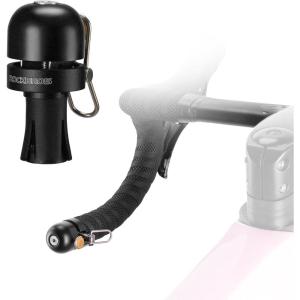imageROCKBROS Bike Bell Copper Alloy Bicycle Bell Road Bike Bells for Adults with 100dB Lound Sound and Fit for 087in222 mm Bicycle End PlugBlack
