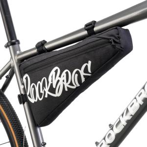 imageROCKBROS Bike Frame Bag 19L Bike Triangle Bag Water Resistant Bike Frame Pouch BlackBlueRed Bike Bag for Bicycles BlackBlack