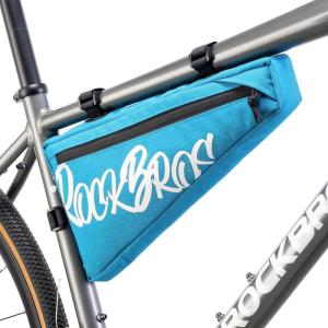 imageROCKBROS Bike Frame Bag 19L Bike Triangle Bag Water Resistant Bike Frame Pouch BlackBlueRed Bike Bag for Bicycles BlackBlue