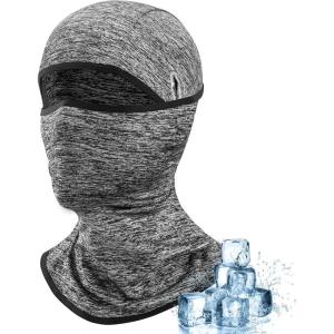 imageROCKBROS Cooling Balaclava Face Mask with Glasses Holes Summer Shiesty Mask for Men WomenGrey