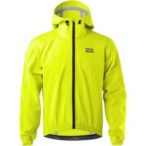 imageROCKBROS Reflective Cycling Rain Jacket for Men Cycling Bike Rain Jacket Waterproof Windbreaker Biking Hiking Running