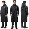 imageROCKBROS Long Raincoat Safety Poncho Jacket with Double QuickRelease Zippers Mesh Lining Windbreaker for Outdoor ActivitiesBlack
