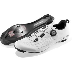 imageROCKBROS Mens Cycling Shoes CR5 with T500 Carbon Fiber Sole Compatible with Peloton ampamp Look DeltaSPD Cleats Breathable Lightweight Road Bike Shoes