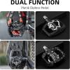 imageROCKBROS Mountain Bike Pedals Dual Function Sealed Clipless Flat Platform Compatible with SPD Bicycle Pedals for Mountain Bike MTB Pedals Flat