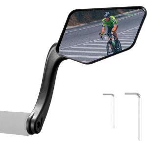 imageROCKBROS Bike Mirror Handlebar Mount Bar End Mirror 360 Adjustable Bicycle Mirrors for Handlebars HD Automotive Grade Glass ScratchResistant for EBike MTB and Electric Bicycles LeftRight