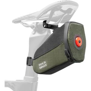 imageROCKBROS Bike Saddle Bag with Tail Light Bicycle Seat Pack Lightweight Storage Bag under Bike Seat Cycling AccessoriesBracket