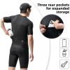 imageROCKBROS Mens Cycling Jersey Short Sleeve Road Bike Shirt Zipper Pocket Quick Dry Bicycle JerseyWhite