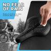 imageROCKBROS Bike Seat Cushion Comfort Bike Seat Cover Extra Soft Silicone Exercise Bicycle Seat Cushion Anti Slip Breathable for Gym Adult Bike Accessoriesblack