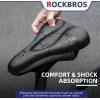 imageROCKBROS Bike Seat Cushion PU Leather Bike Seat Cover for Men Women Comfort Adjustable Bicycle Seat Cushion with Rain Cover Slow Rebound Bicycle Seat Cover for Outdoor Indoor Use