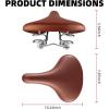 imageROCKBROS Bike Seat for Men Women Wide Comfort Bike Seat Cushion Waterproof Soft Vintage Brown Bicycle Saddle Compatible with Cruiser Retro Mountain City Bikes
